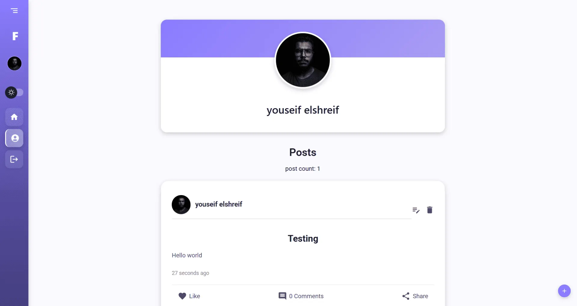 FriendLoop - Simple social media platform to share posts and connect with friends